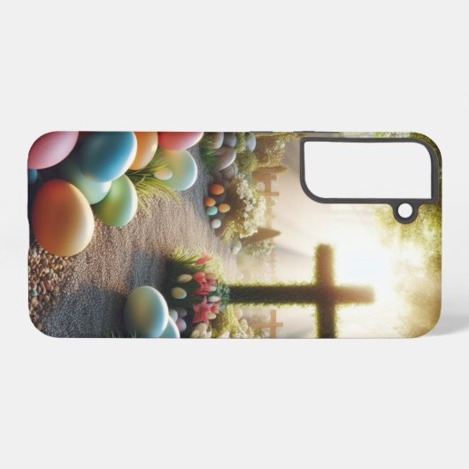 Kruis/Paasei/Lilly Samsung Galaxy Hoesje (Achterkant horizontaal)