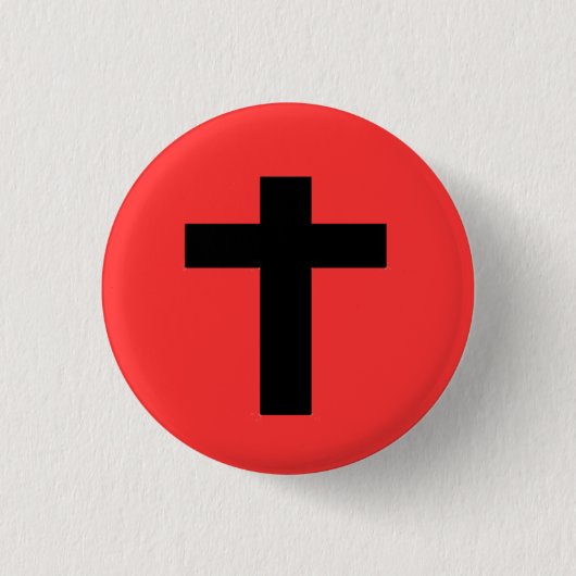 Kruis Ronde Button 3,2 Cm (Voorkant)