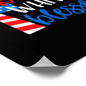 Kruis Rood Wit & versterker; Gezegend 4 juli Manne Poster (Hoek)