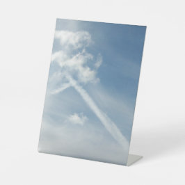 Kruis Tussen Wolken Foto Reclamebord Met Voetstuk
