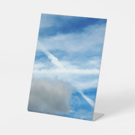 Kruis Tussen Wolken Foto Reclamebord Met Voetstuk
