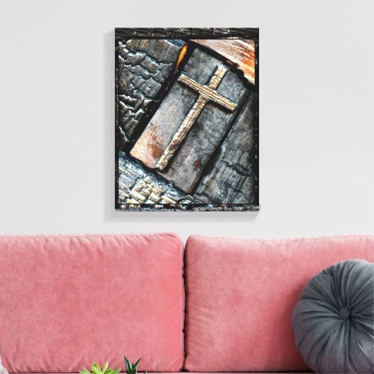 Kruis van bescherming canvas afdruk (Insitu (Woonkamer))