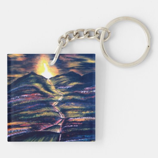 Kruis van bescherming en levensweg sleutelhanger (Achterkant)