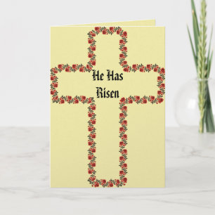 Kruis van bloemen Pasen kaart