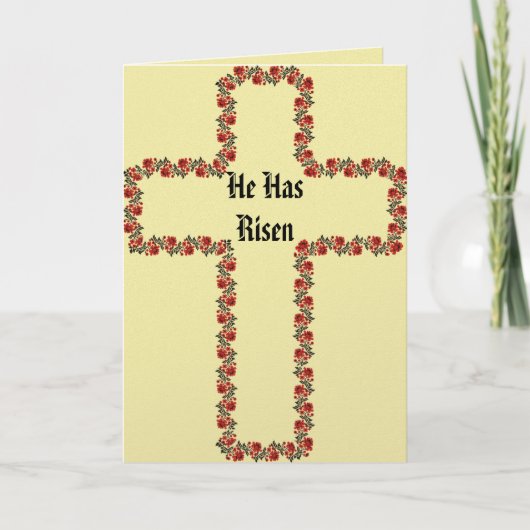 Kruis van bloemen Pasen kaart (Voorkant)
