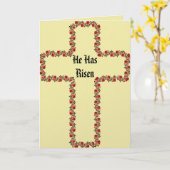 Kruis van bloemen Pasen kaart (Gele Bloem)