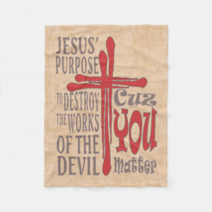 Kruis van Christus Rood Bloed Drops Omdat Je Maakt Fleece Deken