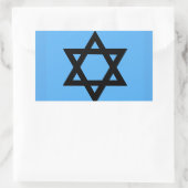 Kruis van David op Sky Blue achtergrond Rechthoekige Sticker (Tas)