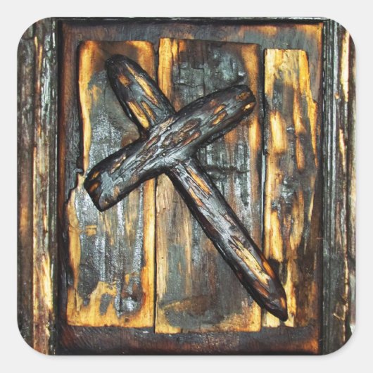 Kruis van de Apocalyps Vierkante Sticker (Voorkant)