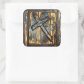 Kruis van de Apocalyps Vierkante Sticker (Tas)