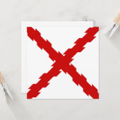 Kruis van de vlag van Bourgogne Kaart (Voorkant / Achterkant in situ)