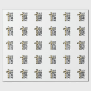 Kruis van geloof Ik kan alle dingen christelijk sh Cadeaupapier