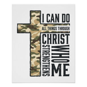 Kruis van geloof Ik kan alle dingen christelijk sh Perfect Poster