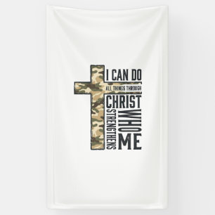 Kruis van geloof Ik kan alle dingen christelijk sh Spandoek