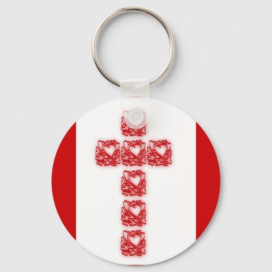 kruis van harten Sleutelhanger (Voorkant)