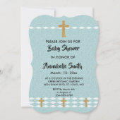 Kruis van het Lichte Jezus Christus Baby shower Kaart (Voorkant)