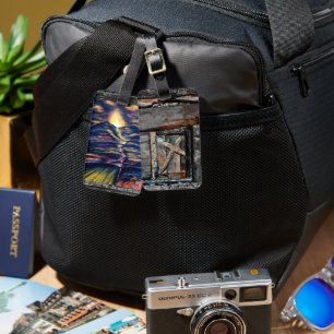 Kruis van kracht en pad van leven bagagelabel