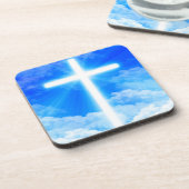 Kruis van Licht Jezus Christus Christelijk Bier Onderzetter (Linkerzijde)