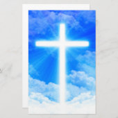 Kruis van Licht Jezus Christus Christelijk Briefpapier (Voorkant / Achterkant)