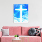 Kruis van Licht Jezus Christus  Christelijk Canvas Afdruk (Insitu (Woonkamer))