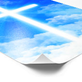 Kruis van Licht Jezus Christus  Christelijk Foto Afdruk (Hoek)