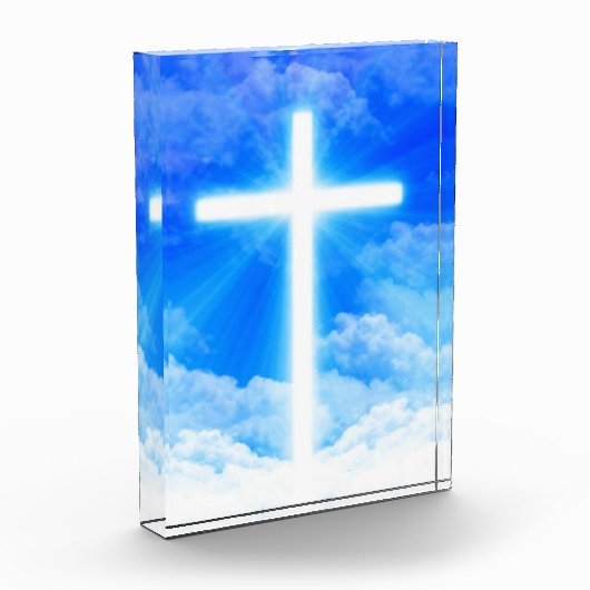 Kruis van Licht Jezus Christus Christelijk Fotoblokken (Links)