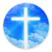 Kruis van Licht Jezus Christus Christelijk Keramische Knop (Voorkant)