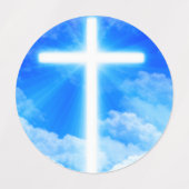 Kruis van Licht Jezus Christus  Christelijk Labels (Design 2)