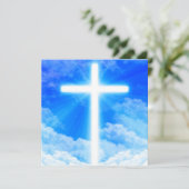 Kruis van Licht Jezus Christus  Christelijk Save The Date (Staand voorkant)