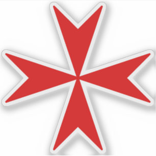 Kruis van Malta (rood) Sticker