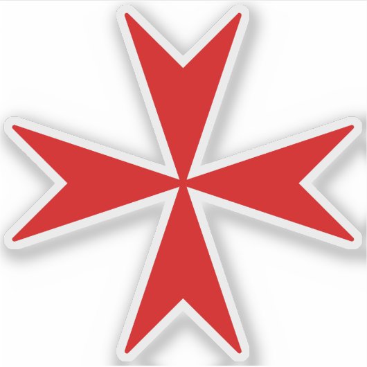 Kruis van Malta (rood) Sticker (Voorkant)