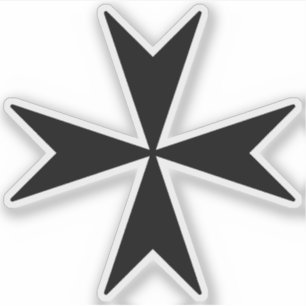 Kruis van Malta (zwart) Sticker