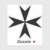 Kruis van Malta (zwart) Sticker (Vel)