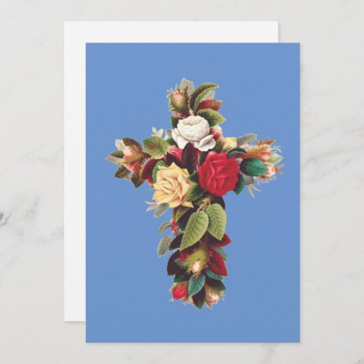 Kruis van Rozen Feestdagenkaart (Voorkant / Achterkant)