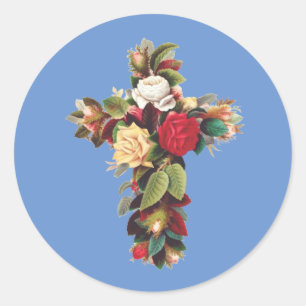 Kruis van Rozen Het Rosicruciaanse Rozenkruis Symb Ronde Sticker