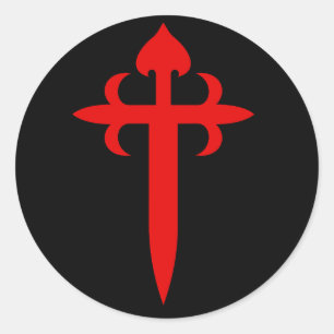Kruis van Sint-Jacobus Ronde Sticker