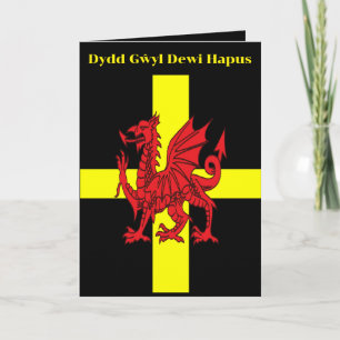 Kruis van St Davids en Welshe Draak Heraldisch Ont Kaart