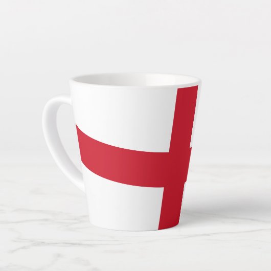 Kruis van St. George ~ Vlag van Engeland Latte Mok (Linkerhoek)