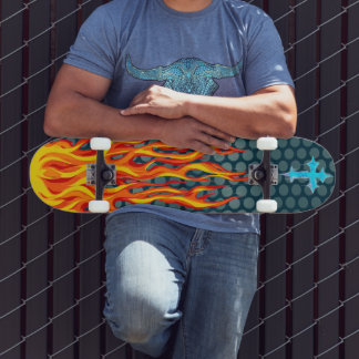 Kruis Vlammen Skateboard