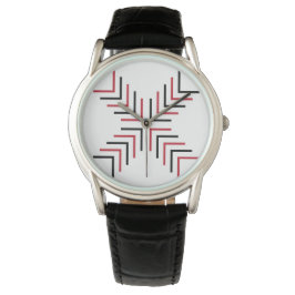 Kruis X (rood en zwart) Horloge