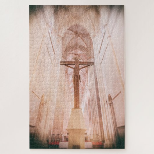 Kruisbeeld achter het altaar van het Batalha kloos Legpuzzel (Verticaal)