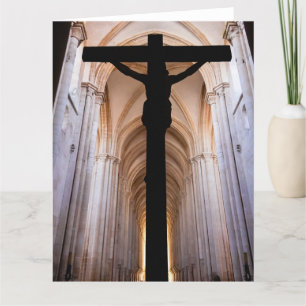 Kruisbeeld met Jezus Christus. Gotische Abdij van Bedankkaart