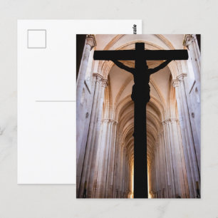 Kruisbeeld met Jezus Christus. Gotische Abdij van Briefkaart