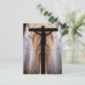 Kruisbeeld met Jezus Christus. Gotische Abdij van  Briefkaart (Staand voorkant)
