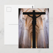 Kruisbeeld met Jezus Christus. Gotische Abdij van  Briefkaart (Voorkant / Achterkant)