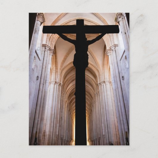 Kruisbeeld met Jezus Christus. Gotische Abdij van  Briefkaart (Voorkant)