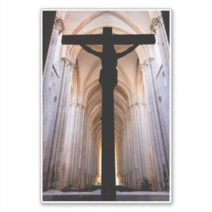 Kruisbeeld met Jezus Christus. Gotische Abdij van Sticker