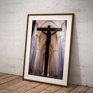 Kruisbeeld met Jezus Christus. Gotische Alcobaca A Poster