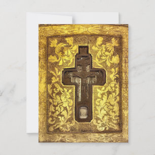 Kruisbeeld met relieken van heiligen Orthodoxe ico Briefkaart