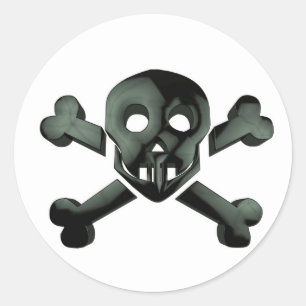 kruisbeenderen ronde sticker